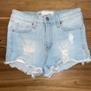 light washed jean shorts